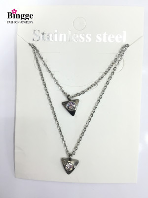 South American fashion jewelry 316L stainless steel double Necklace