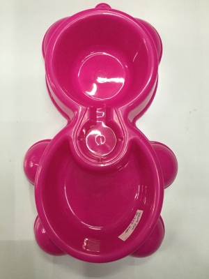 Plastic non-slip pet bowl bear dog bowl pet supplies