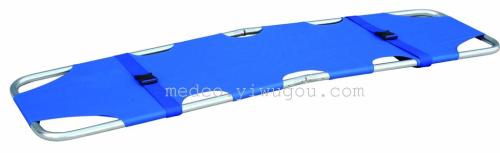 MK03-318 Blue Wheeled First Aid Folding Stretcher Medical Fire Outdoor First Aid Equipment