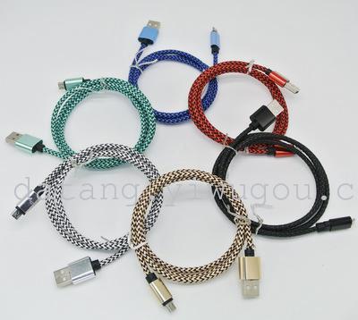 Android mobile phone universal 5 6S metal braided rope 2A data line charging