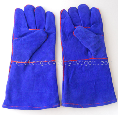 The supply of labor insurance gloves, cattle two layer of leather welding gloves in welding gloves