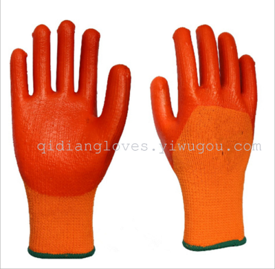 Factory wholesale PVC hung warm Terry dipped gloves labor supplies cold