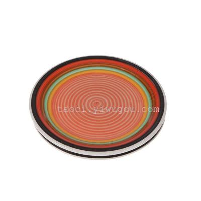 Painted Tableware wholesale hand-painted Health rainbow fruit plate