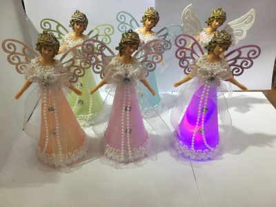 Foreign trade with 6 color lamp Christmas Angel Angel Angel Festival gold ornaments luminous powder