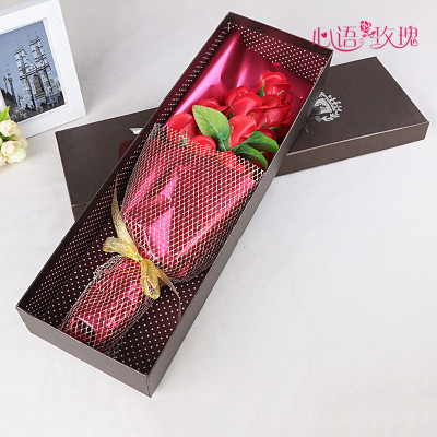 Soap rose bouquet bouquet gift box packaging gift gift to send his girlfriend