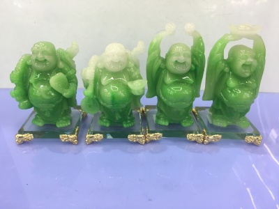9.9 yuan ten yuan fine decoration resin handicraft imitation jade decoration Crystal Jade Buddha solid bottom