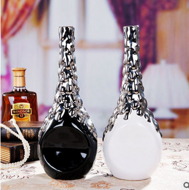 Gao Bo Decorated Home Ceramic handicraft electroplated Ceramic vase