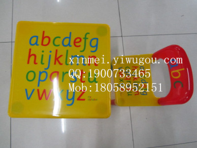 Children's desk and chair ABC learning table plastic table and chair set