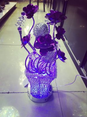 Factory direct square vase aluminum wire lamp purple flower lamp simple Home Furnishing decorative lamp
