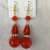 Creative big red crystal drop earrings rings lady for marriage