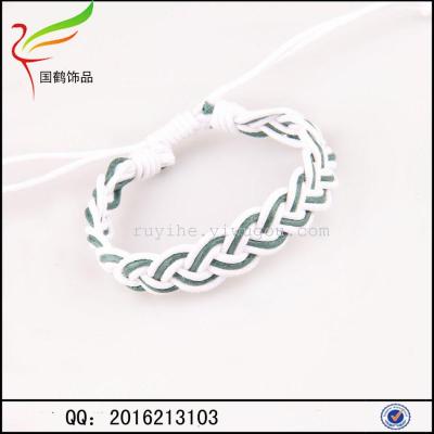 Wholesale Korean wax line of pure hand woven Bracelet national wind and colorful wax wire rope lovers lucky braid