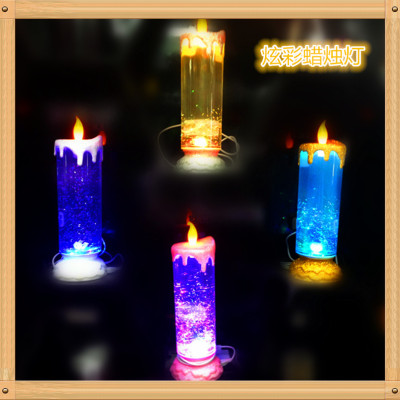 Manufacturers selling colorful rotating candle light water turn sequins colorful lights USB candle lamp light color