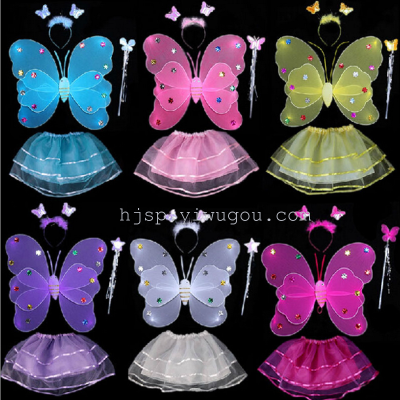 Six one children's butterfly wings four pieces of angel wings props butterfly wings