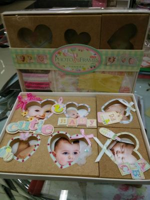 The New High-end 609308DIY Handmade Simple Wooden Baby Couple Frame Making Suit.