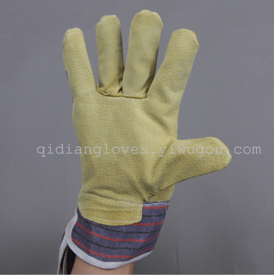 Two pig skin leather working gloves leather gloves leather gloves wear protection welding