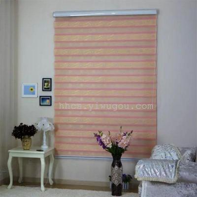 Curtain Roller Double-Layer Soft Gauze Curtain Home Office Circulation Curtain Factory Direct Sales Finished Tracery