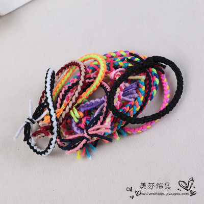 Tousheng hand woven braids hair knotted rubber ring rope rope decoration