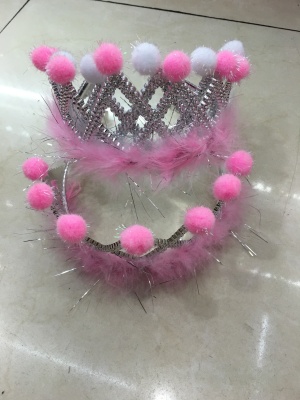 Children's fashion hair ball crown wholesale plastic resin ball crown hoop factory direct