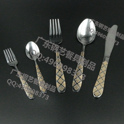 Steak Knife, Fork and Spoon High-Grade Stainless Steel Knife and Forks Full Set Western Tableware Knife and Fork