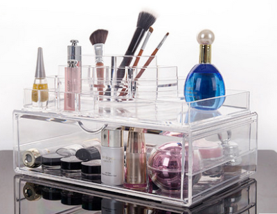 Qfenc Transparent Cosmetics Storage Box Drawer Combination Cosmetic Box 1541-1