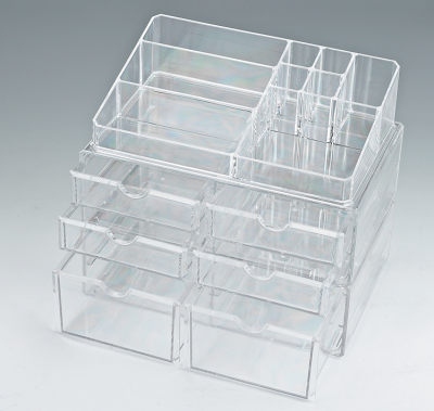 Qfenc Clear Crystal Cosmetic Case Storage Box Jewelry Storage Box SF-2173