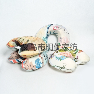 New ice silk printed memory cotton pillow with button