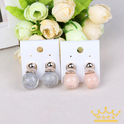 The Korean version of luminous glazed earrings earrings multicolor plating