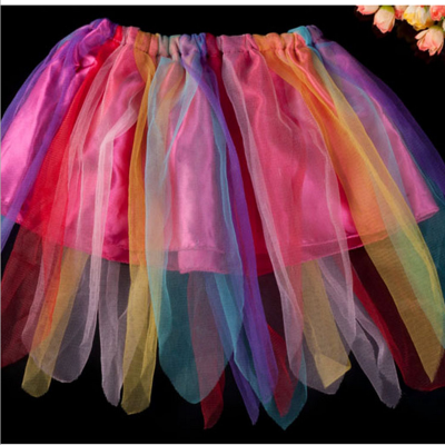Children's folk style dance girl skirt skirt tulle skirt girls colorful TUTU