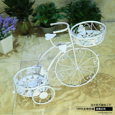 European iron bicycle flower balcony outdoor indoor flowerpot shelf basin
