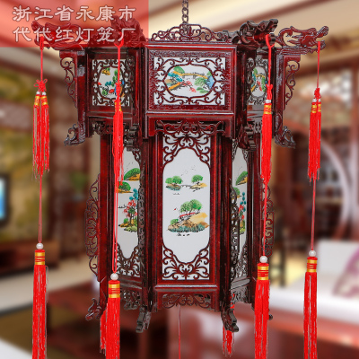 Daidaihong Chinese Style GD Retro Lantern Living Room Dining Room and Study Room Tea House Solid Wood Carving Art Festive Lantern