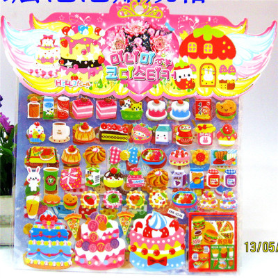 The new Princess Girl Dress Dress small toys stickers double bubble stickers