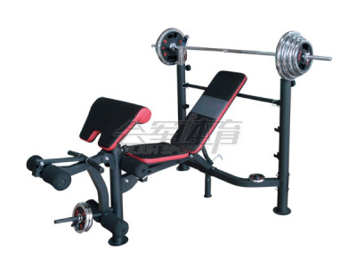 HJ-B061 Standard Weight Lifting Bench (with 100KG chrome plated barbell)