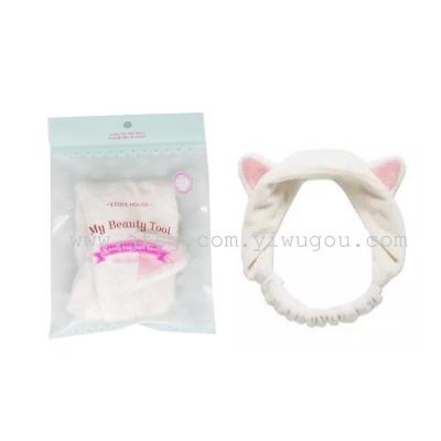 The new Etude cat ears headband hair bag packaging bag headscarf