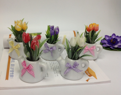 Tulip kettle bonsai simulation flower pot home decoration creative display new sales