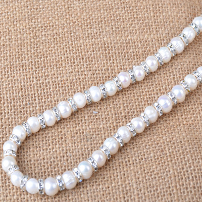 8-9mm natural freshwater pearl necklace female rings necklaces wholesale punch