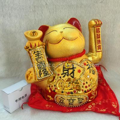 Lucky cat cat ceramic plating gold hand electric wave will wave the cat Home Furnishing jewelry ornaments