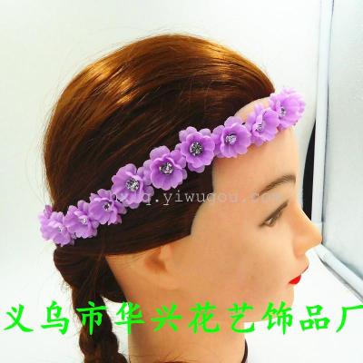 Self-Produced and Self-Sold Headband Small Chrysanthemum Head Buckle Headdress Flower Headwear Hair Accessories Travel Ornament