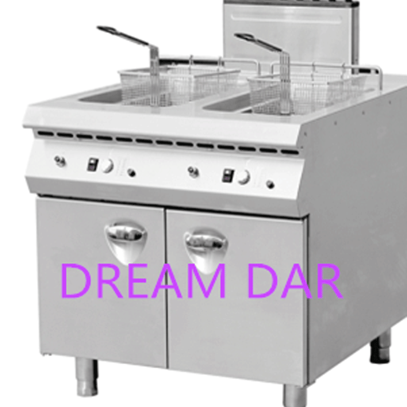 ITALY STYLE GAS 2-TANK FRYER (2-BASKET)with cabinet