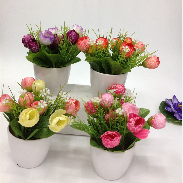 雪花苞盆景仿真花盆栽家居装饰 