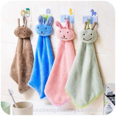 Cute cartoon rabbit head coral velvet towel absorbent hair oil washing cloth cloth
