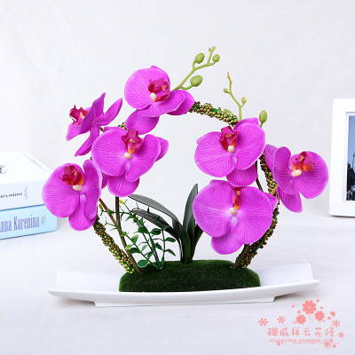 Simulation of Phalaenopsis flowers flower decorative flower vase floral ornaments Home Furnishing jewelry ornaments