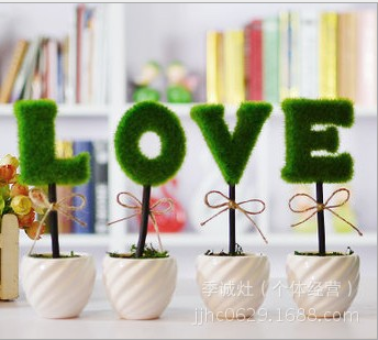 Artificial flower mini gift for Valentine's Day gift LOVE plants love happiness