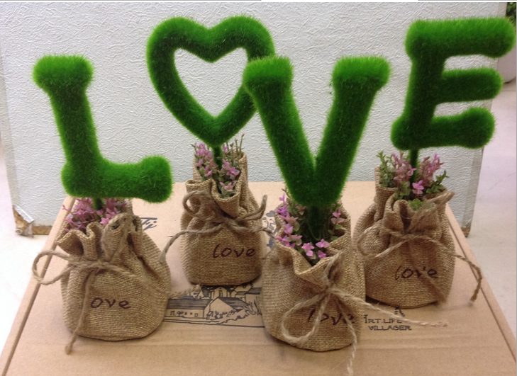 清新仿真花植物爱心球五角星绿植盆景栽 许愿树 欧式田园装饰