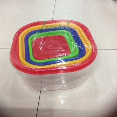 A set of five square box lunch box fruit resistance