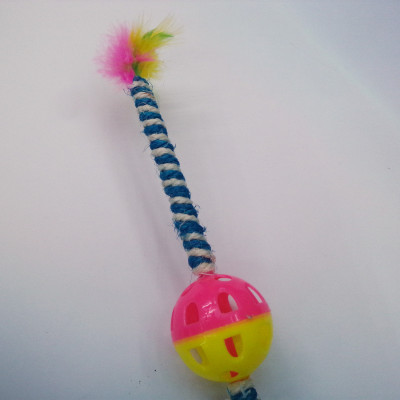 Pet Supplies Cat Pet Toy Sisal Long Brush Holder Ball with Bell