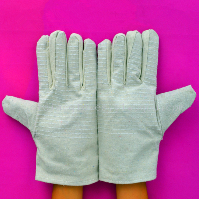 24 line protective canvas gloves, canvas gloves wear Double thick canvas gloves