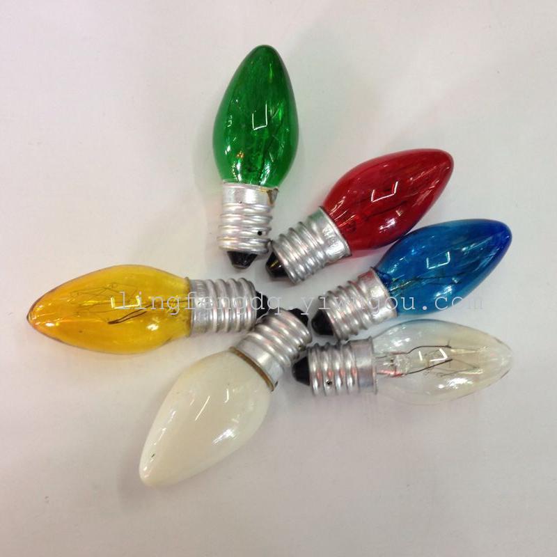 钨丝灯泡老灯泡蜡烛灯冰箱灯彩色小灯泡小夜灯调光灯泡 E14小头灯