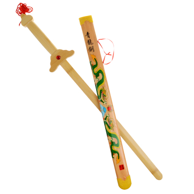 Ress props unbladed children's hot selling toy manufacturers Yellow Qinglong sword wooden Weapon model
