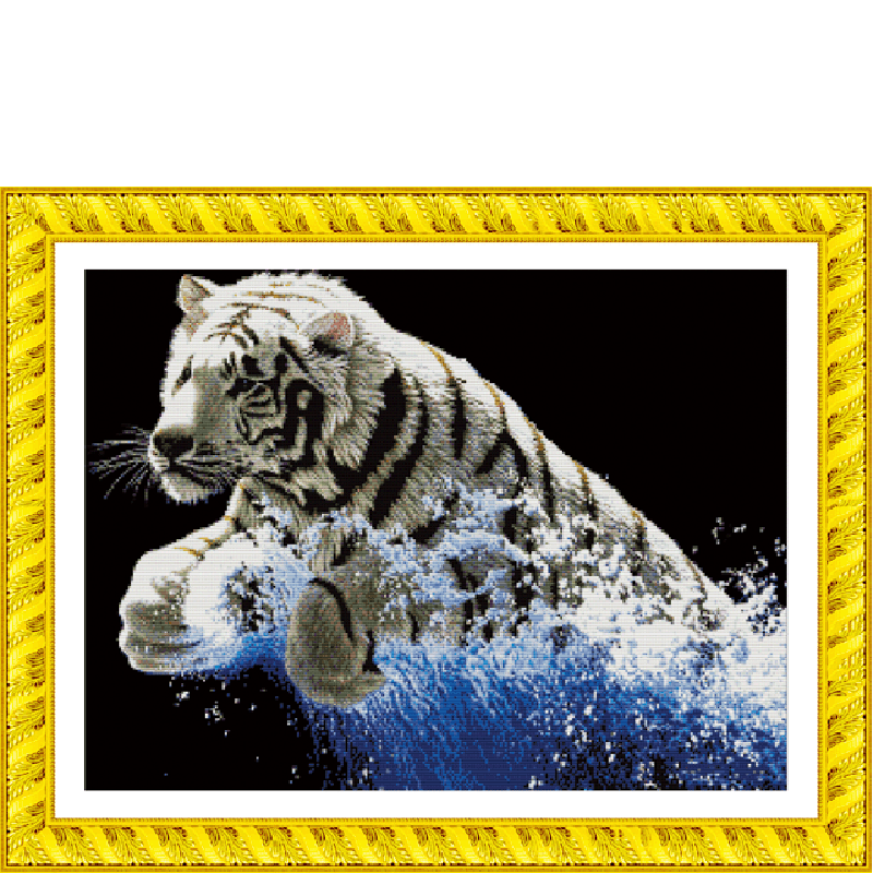 TLIDEA tiger 5D0225 printing cross stitch handmade crafts wholesale package material