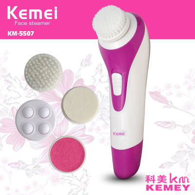 Kemei new 5507 wash-face artifact four-in-one cleanser wholesale sound wave clean beauty containers